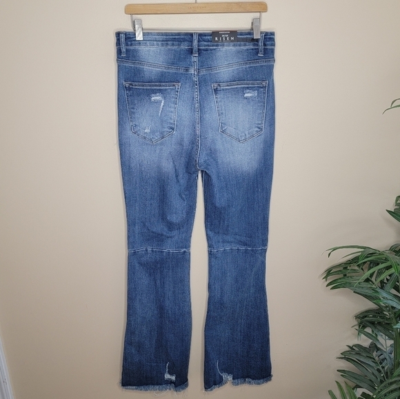 NWT Risen | High Rise Distressed Flare Leg Jeans Size 31 - Picture 6 of 10